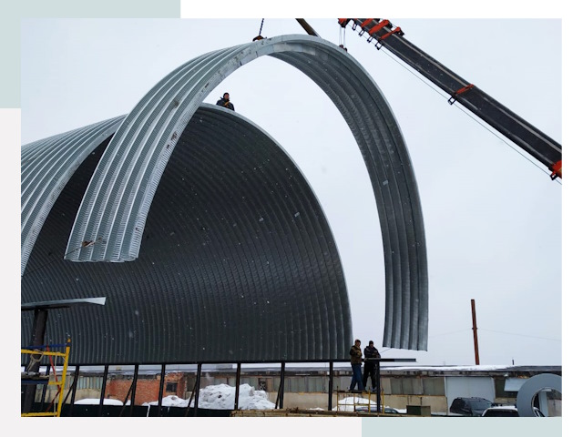 Полукруглые ангары в Дюртюли